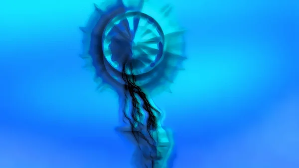 Blue Abstract Effect Backgrounds Digital Rendering — Foto de Stock