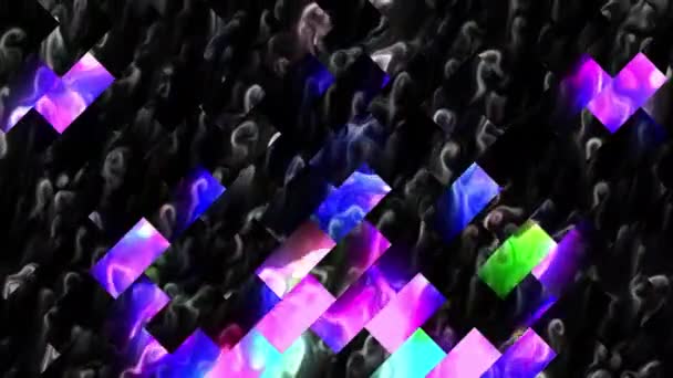 Diseño Rejilla Geométrica Vibrante Renderizado Digital — Vídeo de stock
