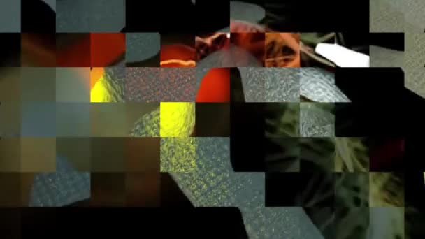 Conception Grille Géométrique Vibrante Rendu Numérique — Video
