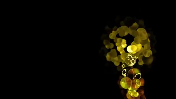 Abstract Bubbles นหล สดใส การแสดงผลด ตอล — วีดีโอสต็อก