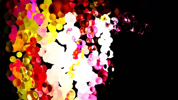 Glitter Vibrant Spheres Abstract Background Digital Renderingv — 스톡 사진