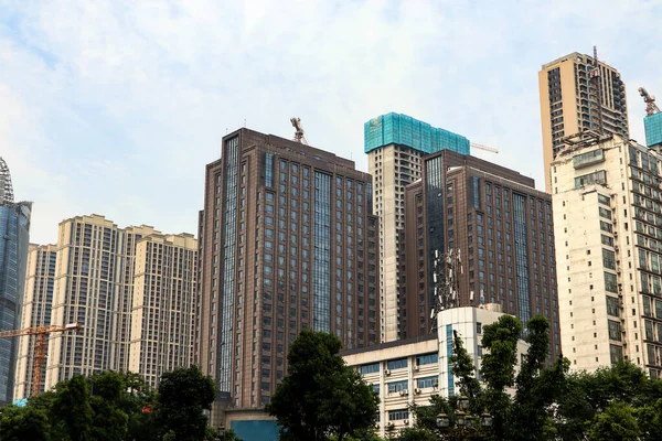 Ces Gratte Ciel Sont Des Appartements Des Immeubles Bureaux Dans — Photo