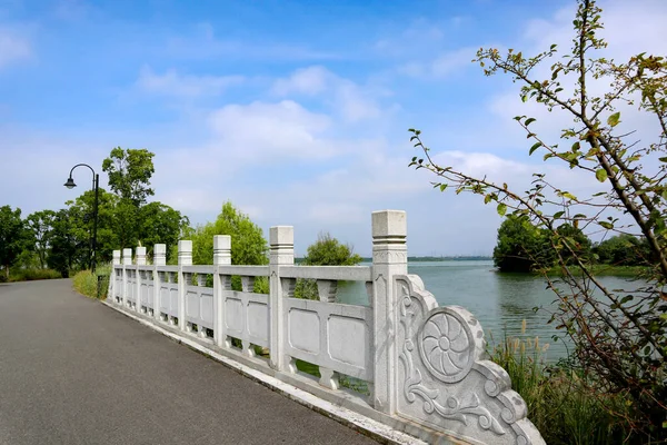 Esta Una Hermosa Vista Parque China Con Fuerte Puente Piedra — Foto de Stock