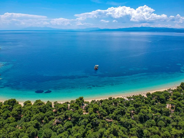 Uitzicht Vanuit Lucht Het Strand Van Koukounaries Skiathos Sporaden Magnesia — Stockfoto