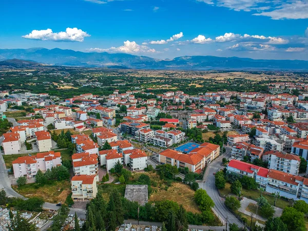 Aerial Panoramic View Kozani City Macedonia Greece — Stock Photo, Image