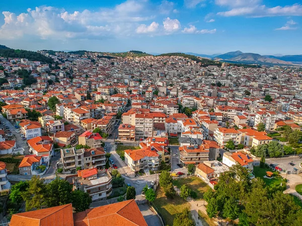 Vue Panoramique Aérienne Sur Ville Kozani Macédoine Grèce — Photo