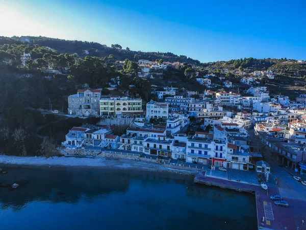 Yunanistan Alonnisos Adasındaki Patitiri Kasabasının Hava Manzarası — Stok fotoğraf