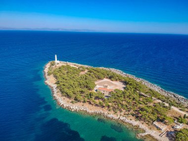 Gökyüzü manzaralı deniz kenti Gytheio, Lakonia, Moreloponnese, Yunanistan, Avrupa