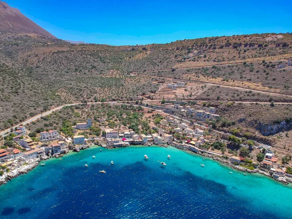 Vue Aérienne Imprenable Sur Pittoresque Village Limeni Dans Région Mani — Photo