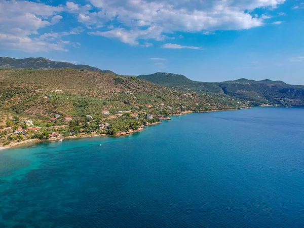 Aerial View Santova Coastal Area Messinia Greece Summer Scenery Beautiful — Stock Photo, Image