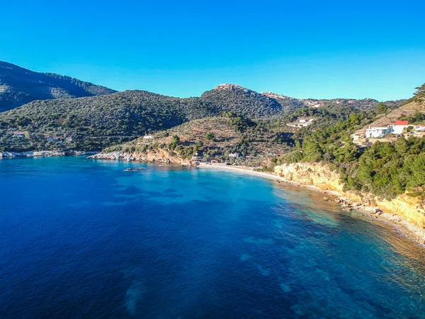 Vista Aérea Sobre Isla Occidental Alonnisos Formación Rocas Paisaje Natural —  Fotos de Stock