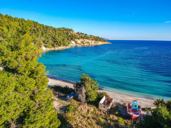 Panoramic View Chrysi Milia Beach Alonnisos Island Greece Europe — Stock Photo, Image