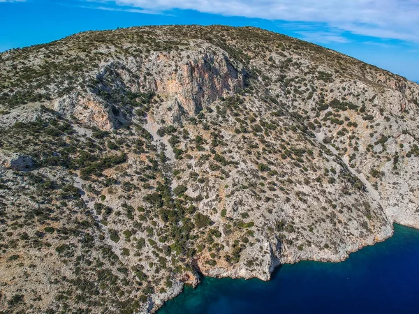 Luftaufnahme Des Malerischen Alten Hafens Gerakas Norden Von Alonnisos Griechenland — Stockfoto