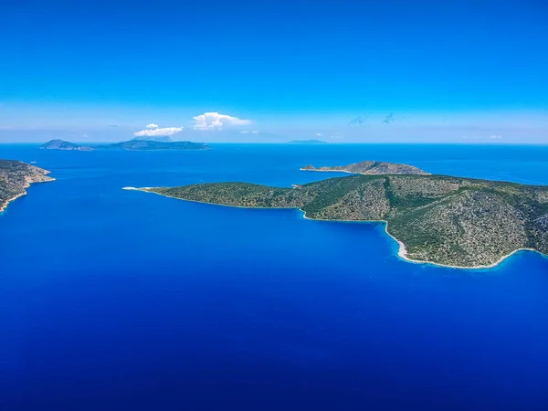 Vista Panorâmica Aérea Ilha Peristera Localizada Perto Alonnisos Sporades Grécia — Fotografia de Stock