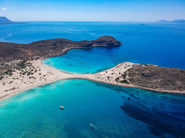 Aerial View Simos Beach Elafonisos Island Greece Elafonisos Small Greek — Stock Photo, Image