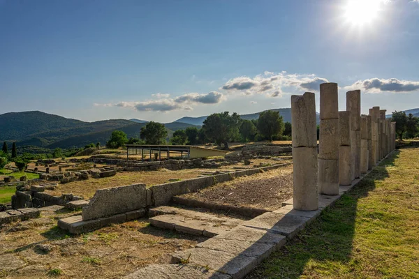 メッシーニ ギリシャ 6月20 2021 古代メセネ遺跡遺跡 ペロポネソス ギリシャ 古代ギリシャで最も保存状態の良い都市の一つで 目に見える遺跡は紀元前4世紀より前に遡る — ストック写真