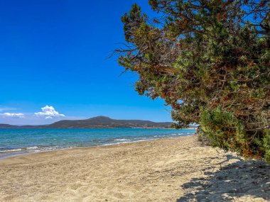 Yunanistan 'ın Laconia kentindeki en eski batık şehir Pavlopetri' nin tarih öncesi mezarlığının deniz manzarası. Yaklaşık 5000 yıllık. Akdeniz 'in en eski şehridir..