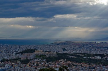 Atina Akropolü ve Yunanistan 'ın ikonik görünümü