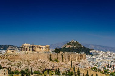 Atina Akropolü ve Yunanistan 'ın ikonik görünümü