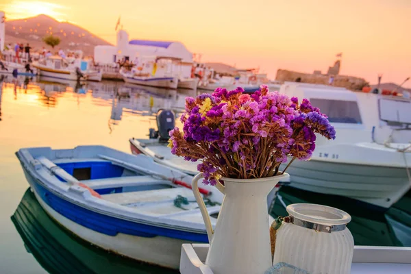 Iconic View Picturesque Seaside Village Naousa Island Paros Cyclades Greece — Stock fotografie