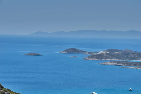 Iconic Aerial View Entrance Cave Antiparos Island Aegean Sea Cyclades — Stock Fotó