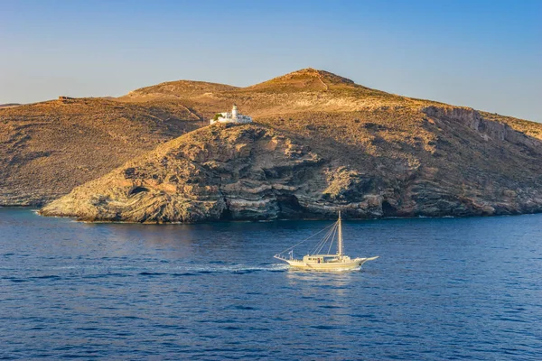 Vista Panoramica Sul Mare Vicino Faro Tamelos Situato Sul Promontorio — Foto Stock