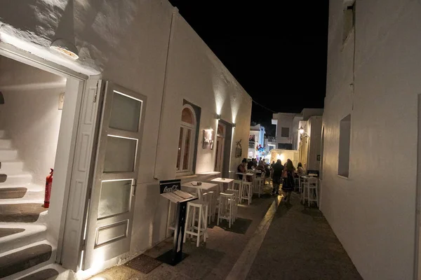 Paros Cyclades Greece June 2017 Night View While Walking Picturesque — Stock fotografie