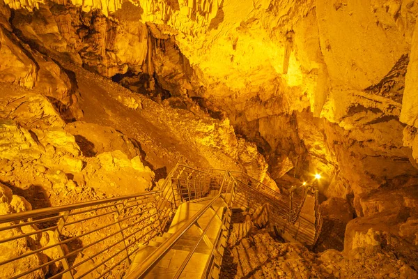 Antiparos Greece June 2017 Famous Cave Antiparos Hudge Atmospheric Cave —  Fotos de Stock