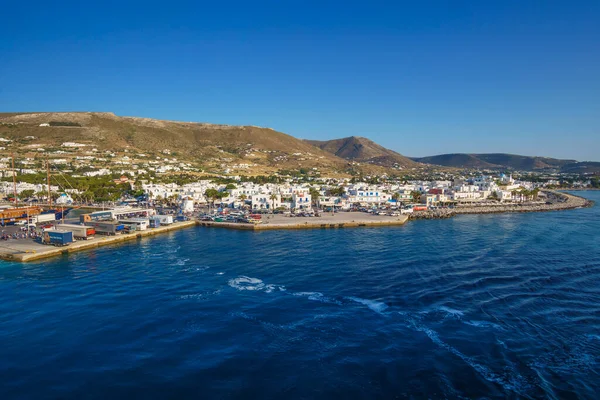 Parikia Griechenland Juni 2017 Hafen Und Stadt Parikia Vom Deck — Stockfoto