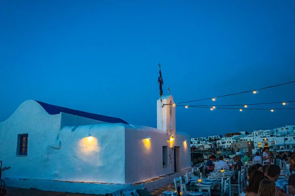 Paros Cyclades Greece Czerwiec 2018 Widok Malowniczej Nadmorskiej Miejscowości Naousa — Zdjęcie stockowe