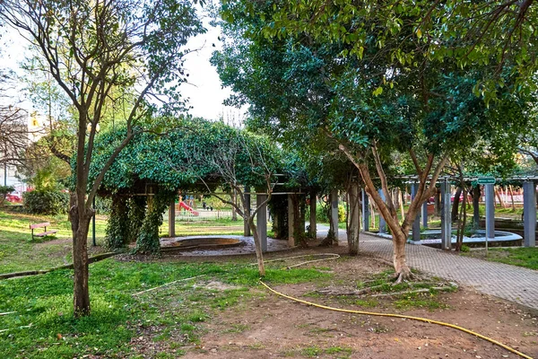 Vista Panorâmica Parque Ferroviário Municipal Kalamata Cidade Kalamata Messênia Grécia — Fotografia de Stock