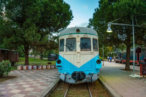 Вид Муниципального Железнодорожного Парка Каламата Единственный Музей Открытым Небом Такого — стоковое фото