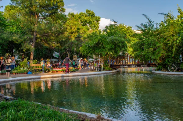 Utsyn Fra Kalamata Municipal Railway Park Kalamata Messenia Hellas – stockfoto