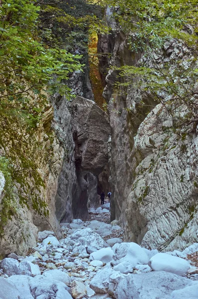 Naturlandschaft Von Der Berühmten Ridomo Schlucht Taygetus Gebirge Die Schlucht — Stockfoto