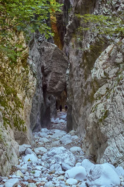 Naturlandschaft Von Der Berühmten Ridomo Schlucht Taygetus Gebirge Die Schlucht — Stockfoto