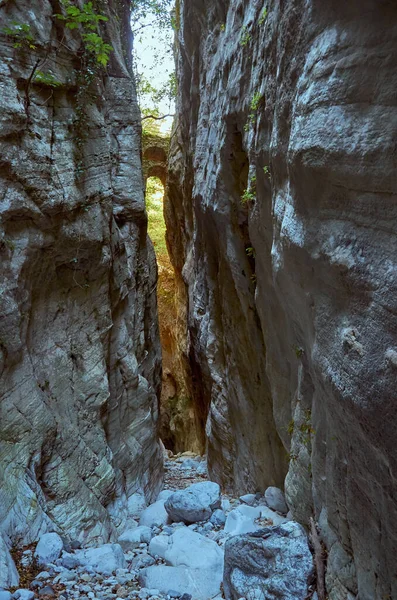 Paisajes Naturales Del Famoso Desfiladero Ridomo Montaña Taygetus Garganta Profunda — Foto de Stock