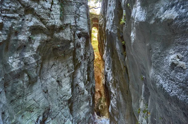 Paisajes Naturales Del Famoso Desfiladero Ridomo Montaña Taygetus Garganta Profunda — Foto de Stock