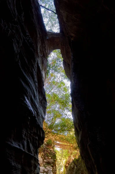 Paisajes Naturales Del Famoso Desfiladero Ridomo Montaña Taygetus Garganta Profunda —  Fotos de Stock