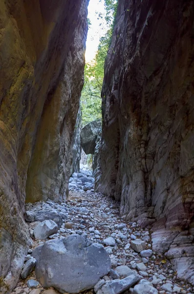 Paisajes Naturales Del Famoso Desfiladero Ridomo Montaña Taygetus Garganta Profunda —  Fotos de Stock