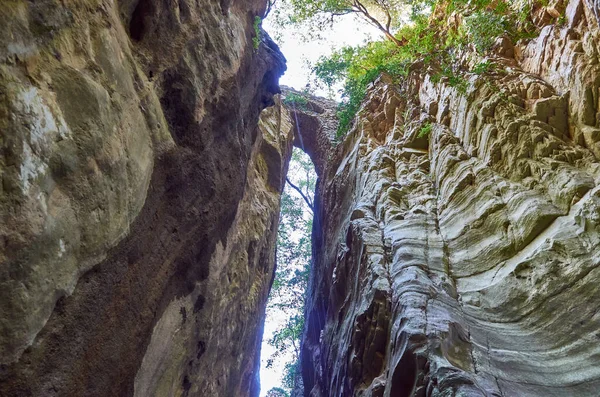 Paisajes Naturales Del Famoso Desfiladero Ridomo Montaña Taygetus Garganta Profunda — Foto de Stock