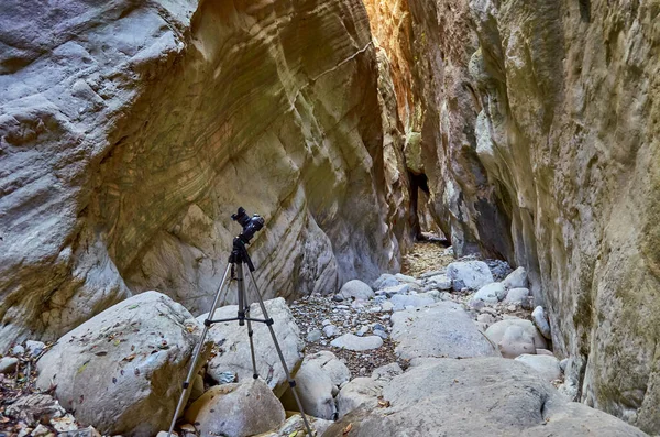 Natural Scenery Famous Ridomo Gorge Taygetus Mountain Gorge Deep Rich — Stock Photo, Image