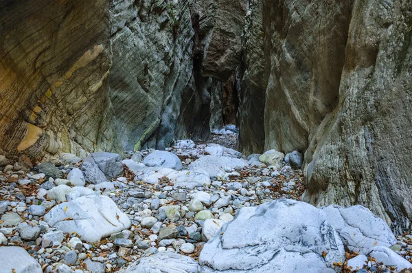 Paisagem Natural Famoso Desfiladeiro Ridomo Montanha Taygetus Desfiladeiro Profundo Rico — Fotografia de Stock