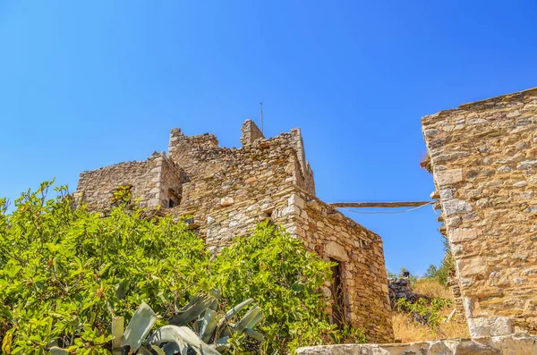 Architectural Old Historical Towers Dominating Area Famous Vathia Village Laconian — Stock Photo, Image