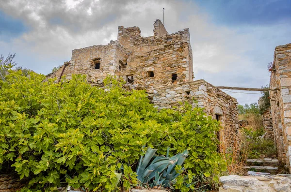 Architectural Old Historical Towers Dominating Area Famous Vathia Village Laconian — Stock Photo, Image