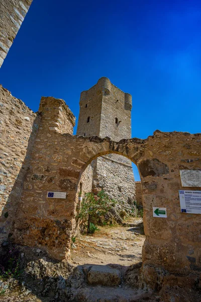 Skardamoula Vieux Kardamili Est Une Petite Collection Maisons Fortifiées Abandonnées — Photo