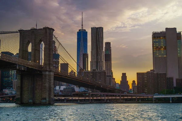 Panoramisch Uitzicht New York City Gebouwen Wolkenkrabbers Cruise Uitzicht Rond — Stockfoto