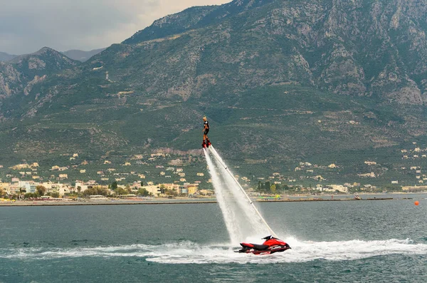 Flyboard Show Přístavu Kalamata City Řecko — Stock fotografie