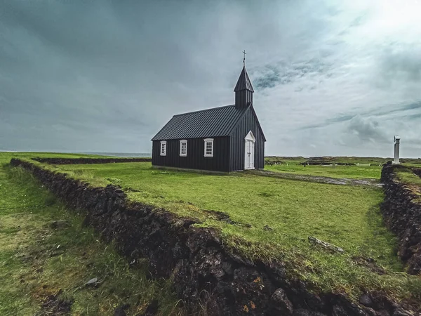 Église Noire Budir Est Située Sur Côte Sud Péninsule Snaefellsnes — Photo