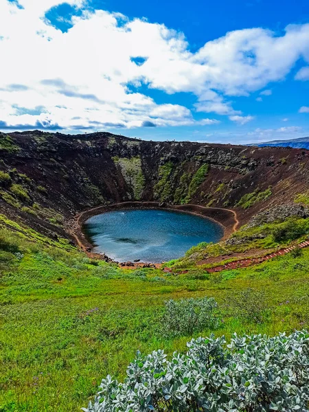 Kerid Kerith Lac Cratère Volcanique Sur Route Touristique Cercle Islande — Photo
