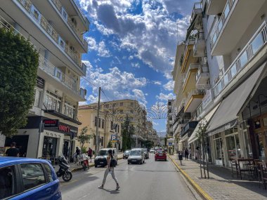 Veria kentinin merkezinden kentsel manzara, Orta Makedonya, Yunanistan.